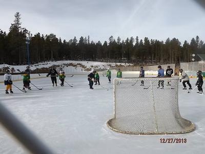 Goal area on ice hockey rink