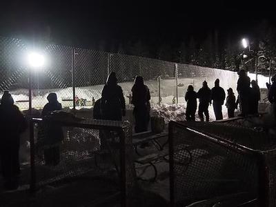 Spectators at night