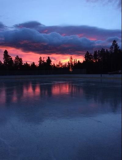Sunset over the ice