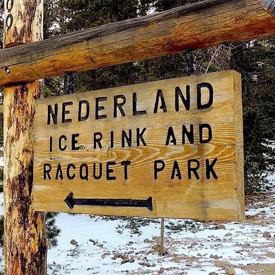 Sign for Ice Rink and Raquet Park